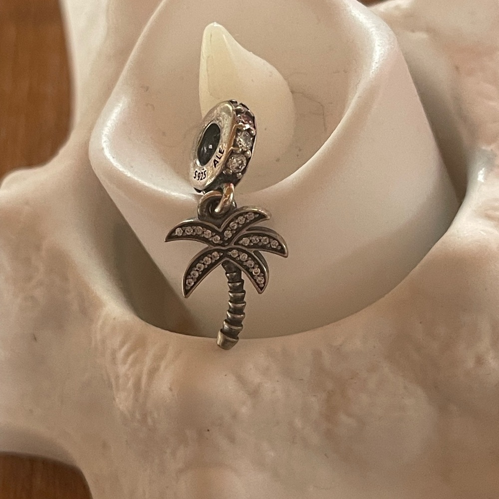Silver Palm Tree Charm